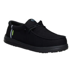 Wally Work Comp Toe - Black/Black -Austins Shoes Store 44349 060 WALLYWORKCT BLACKBLACK RIGHT SIDE conversion1