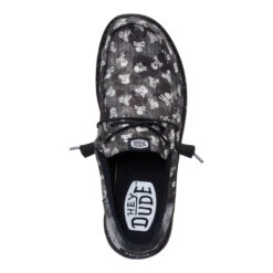 Wally Funk Skull Print - Black/Black Oyster -Austins Shoes Store 44372 0PH WALLYFUNKSKULLPRINT BLACKBLACKOYSTER TOP conversion1