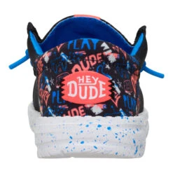 Wally Funk Youth Game On - Black/Multi -Austins Shoes Store 44608 0C4 WALLYFUNKYGAMEON BLACKMULTI BACK conversion1