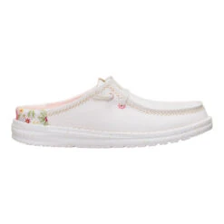Wendy Slip Embroidered Floral - Off White -Austins Shoes Store 44629 1LB WENDYSLIPEMBROIDEREDFLORAL OFFWHITE RIGHT SIDE conversion1