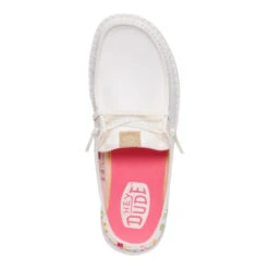 Wendy Slip Embroidered Floral - Off White -Austins Shoes Store 44629 1LB WENDYSLIPEMBROIDEREDFLORAL OFFWHITE TOP conversion1