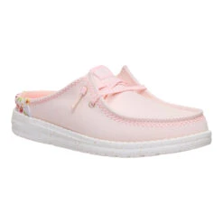 Wendy Slip Embroidered Floral - Pale Pink -Austins Shoes Store 44629 6ZZ WENDYSLIP EMBROIDEREDFLORAL PALEPINK 3QTR conversion1