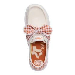 Wendy Bow Texas Longhorns - Wheat/Burnt Orange -Austins Shoes Store 44699 21B WENDYBOWTEXASLONGHORNS WHEATBURNT TOP conversion1