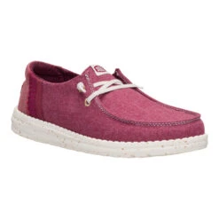 Wendy Break Brushed Linen - Burgundy -Austins Shoes Store 44709 605 WENDYBREAKBRUSHEDLINEN BURGUNDY 3QTR conversion1