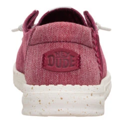 Wendy Break Brushed Linen - Burgundy -Austins Shoes Store 44709 605 WENDYBREAKBRUSHEDLINEN BURGUNDY BACK conversion1