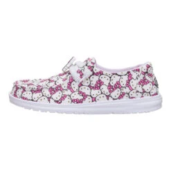 Wendy Hello Kitty Takeover - White/Pink -Austins Shoes Store 44737 1KI WENDYHELLOKITTYTAKEOVER WHITEPINK LEFT SIDE conversion1