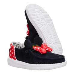 Disney Minnie Mouse Wendy Youth - Black/Red -Austins Shoes Store 44869 063 WENDYFUNKYMINNIEMOUSE BLACKRED PAIR BOTTOM conversion1