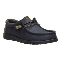 Wally Waxed Casual - Black/Black -Austins Shoes Store 44951 060 WALLYWAXEDCASUAL BLACKBLACK 3QTR conversion1