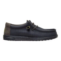 Wally Waxed Casual - Black/Black -Austins Shoes Store 44951 060 WALLYWAXEDCASUAL BLACKBLACK RIGHT SIDE conversion1