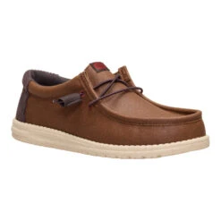 Wally Waxed Casual - Brown -Austins Shoes Store 44951 255 WALLYWAXEDCASUAL BROWN 3QTR conversion1