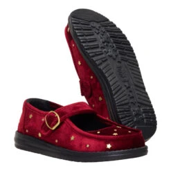 Wendy Jane Holiday - Deep Red -Austins Shoes Store 45355 79I WENDYJANESTUDDED DEEPRED PAIR BOTTOM conversion1