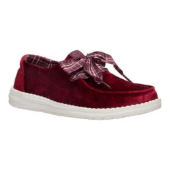 Wendy Holiday Bow - Burgundy -Austins Shoes Store 45369 605 WENDYHOLIDAYBOW BURGUNDY 3QTR conversion1