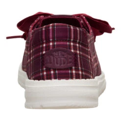 Wendy Holiday Bow - Red Plaid/Burgundy -Austins Shoes Store 45369 6RS WENDYHOLIDAYBOW REDPLAIDBURGUNDY BACK conversion1